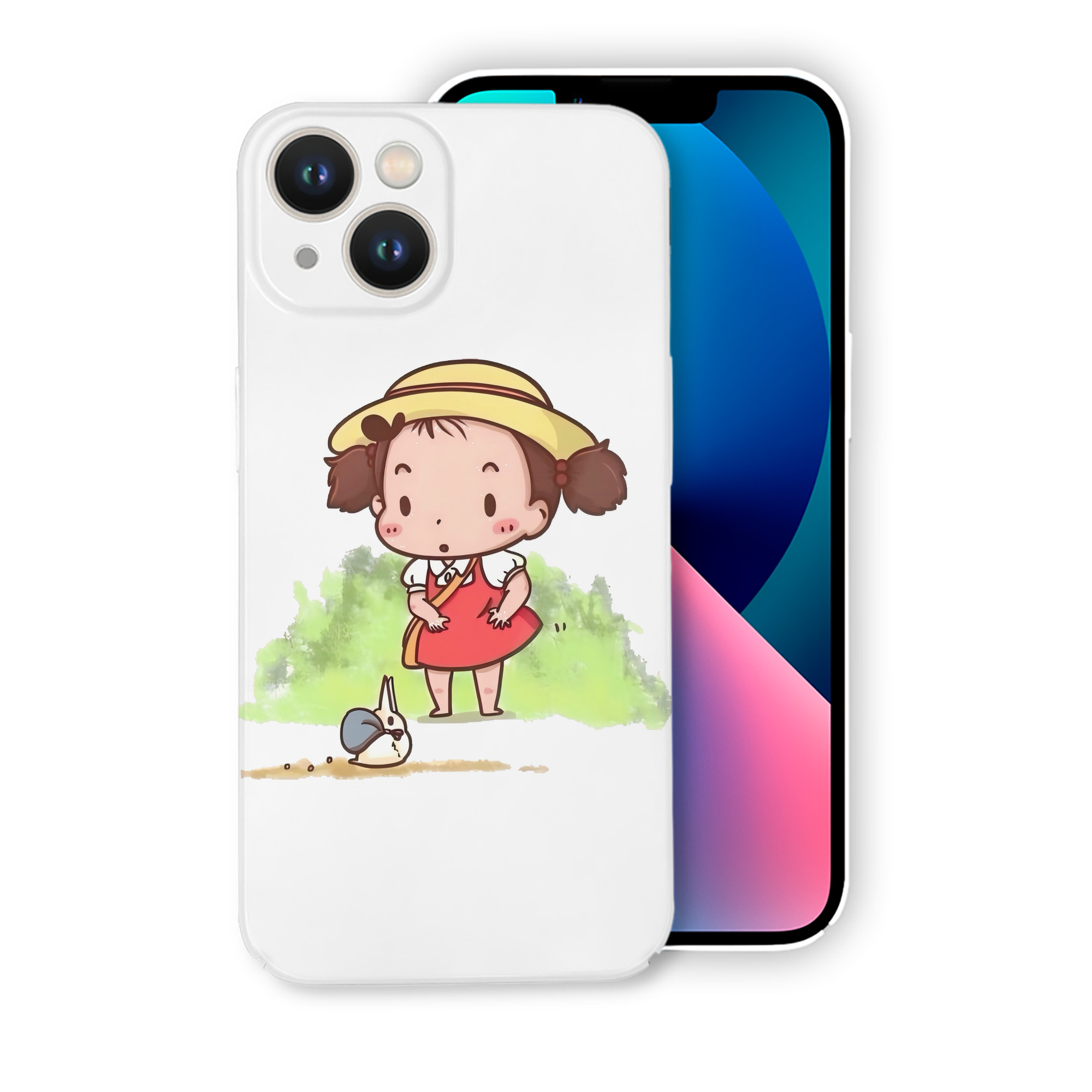 （画像用） となりのトトロ 草壁メイ 草壁サツキ My Neighbor Totoro Satsuki Kusakabe Mei Kusakabe 【iPhone 14シリーズ対応】ハードケース